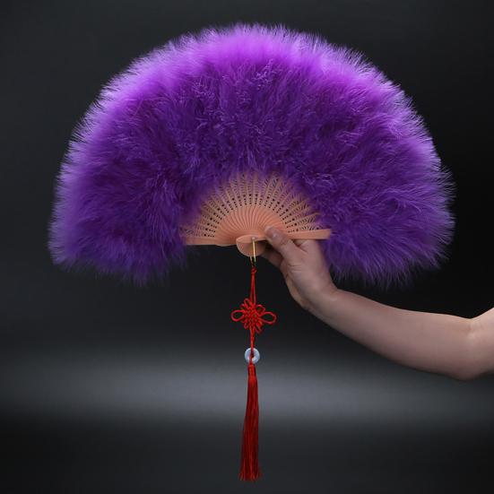 Folding Fan Fluffy Lightweight Stage Performance Decoration