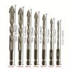 7pcs Four-blade Sawtooth Dry Eccentric Drilling Household Ceramic Glass Concrete Wet and Dry Tungsten Steel Drilling Bit.