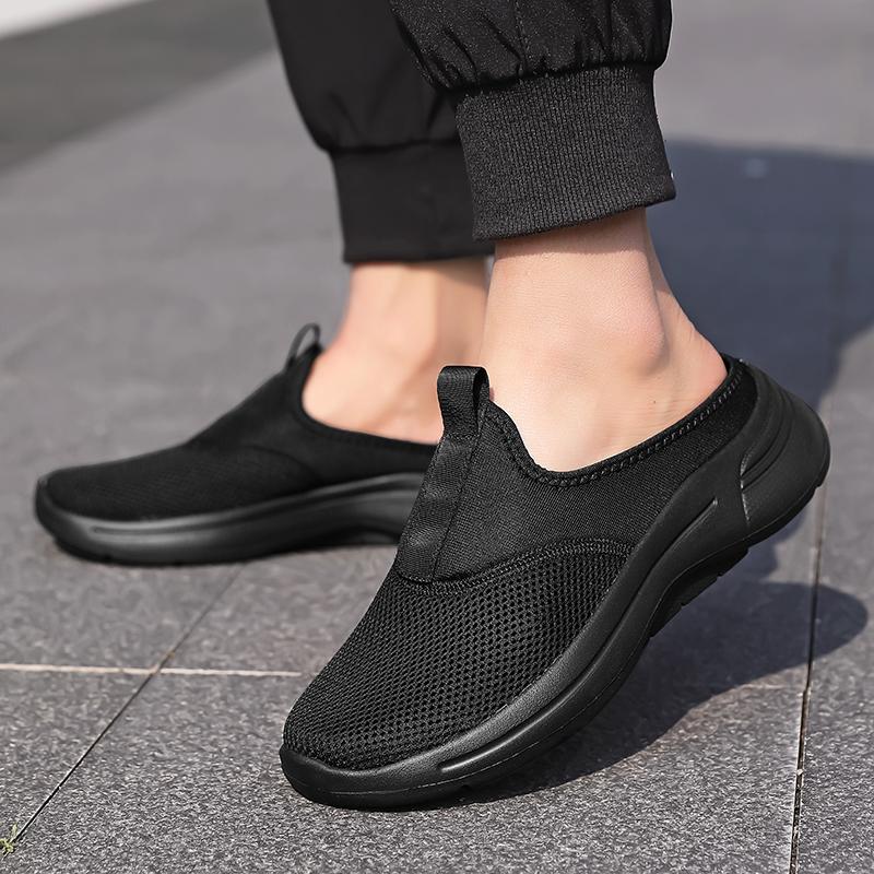 Neue Atmungsaktive Halbslipper Modetrend Ein Fuß Kick Faule Leute Lässige Fliegende Herrenschuhe