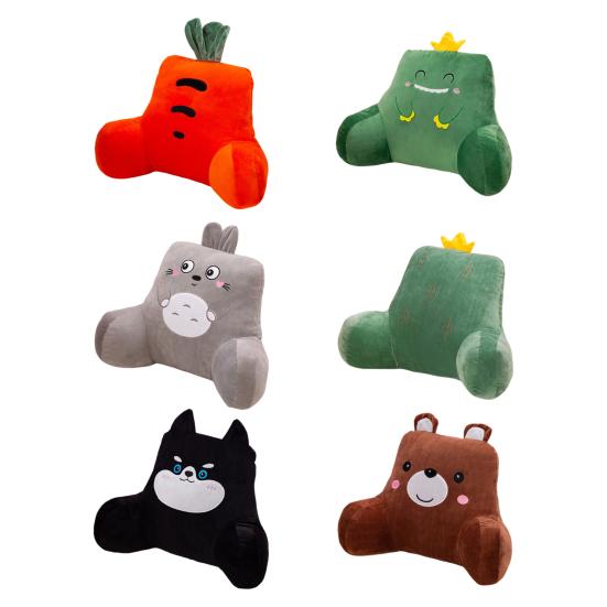 Waist Cushion with Arm Support Cartoon Plush Throw Pillow Stuffed Waist Pillow Back Cushion for Sofa Bed Couch Office Chair