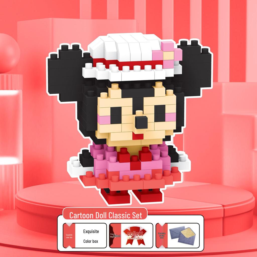 Figuras de Desenho Animado de Micro Partículas Compatíveis com LEGO - Brinquedo de Montagem Educacional para Crianças Caixa Surpresa Ornamentos