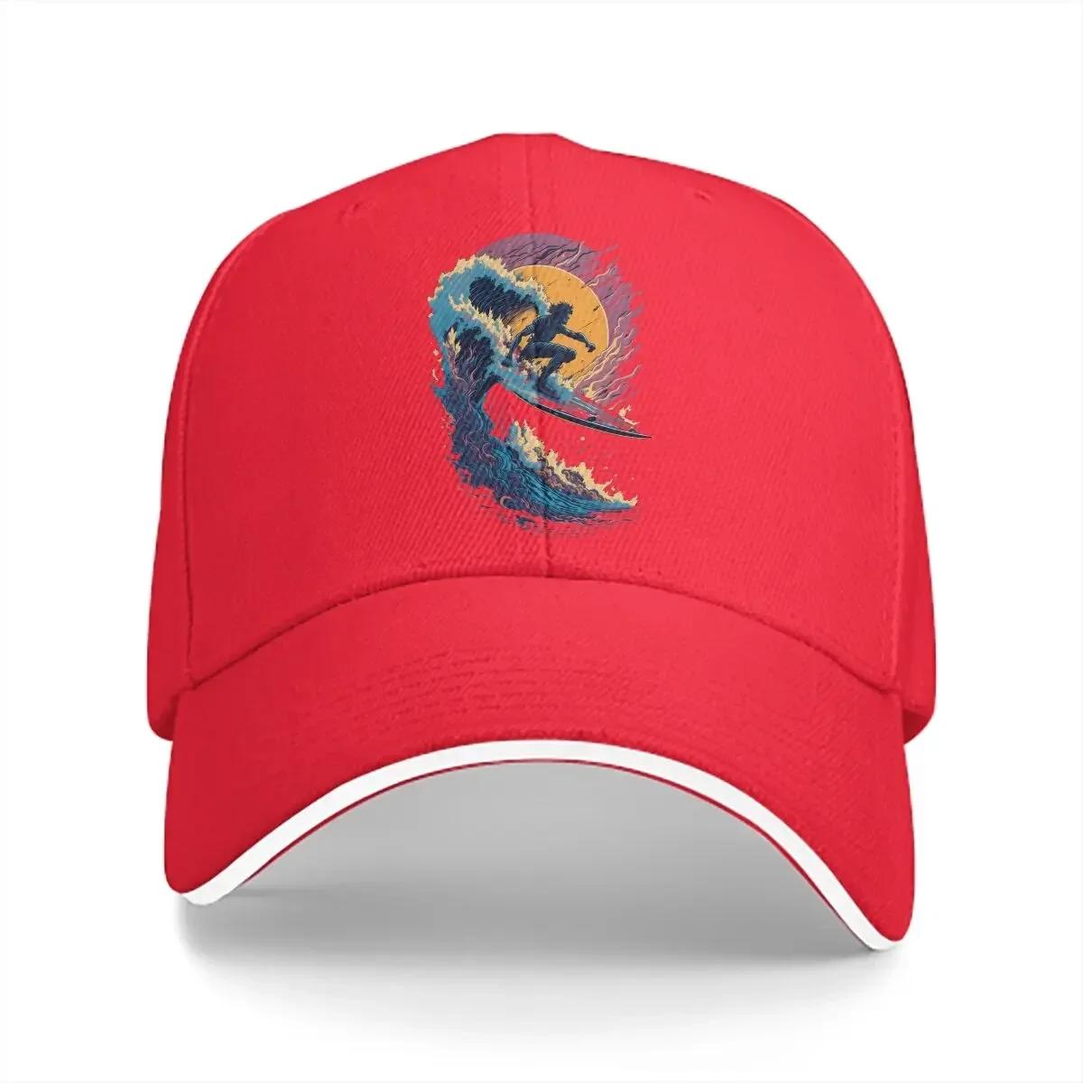 

Washed Unisexs Baseball Cap The Great Wave Sports Snapback Caps Dad Hat Surfing Extreme Sports Golf Hats One Size