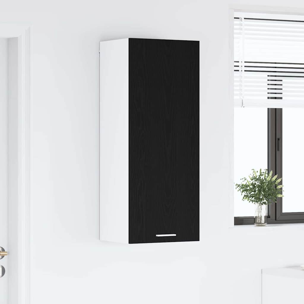 Hanging Cabinet with Storage Black Oak Effect 40 x 31 x 100 cm