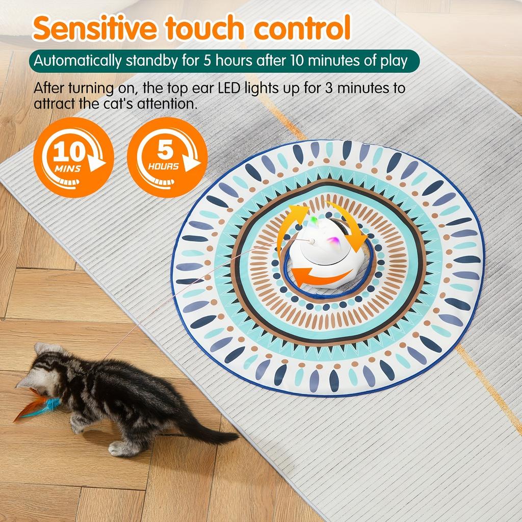 USB Rechargeable Electronic Toys with a Moving Feather, Perfect for Entertaining Bored Cats of All Breeds
