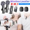 2 In 1 Wireless Lavalier Microphone Type-C Charging Portable Audio Video Recording Mic for iPhone Android Live Broadcast Gaming
