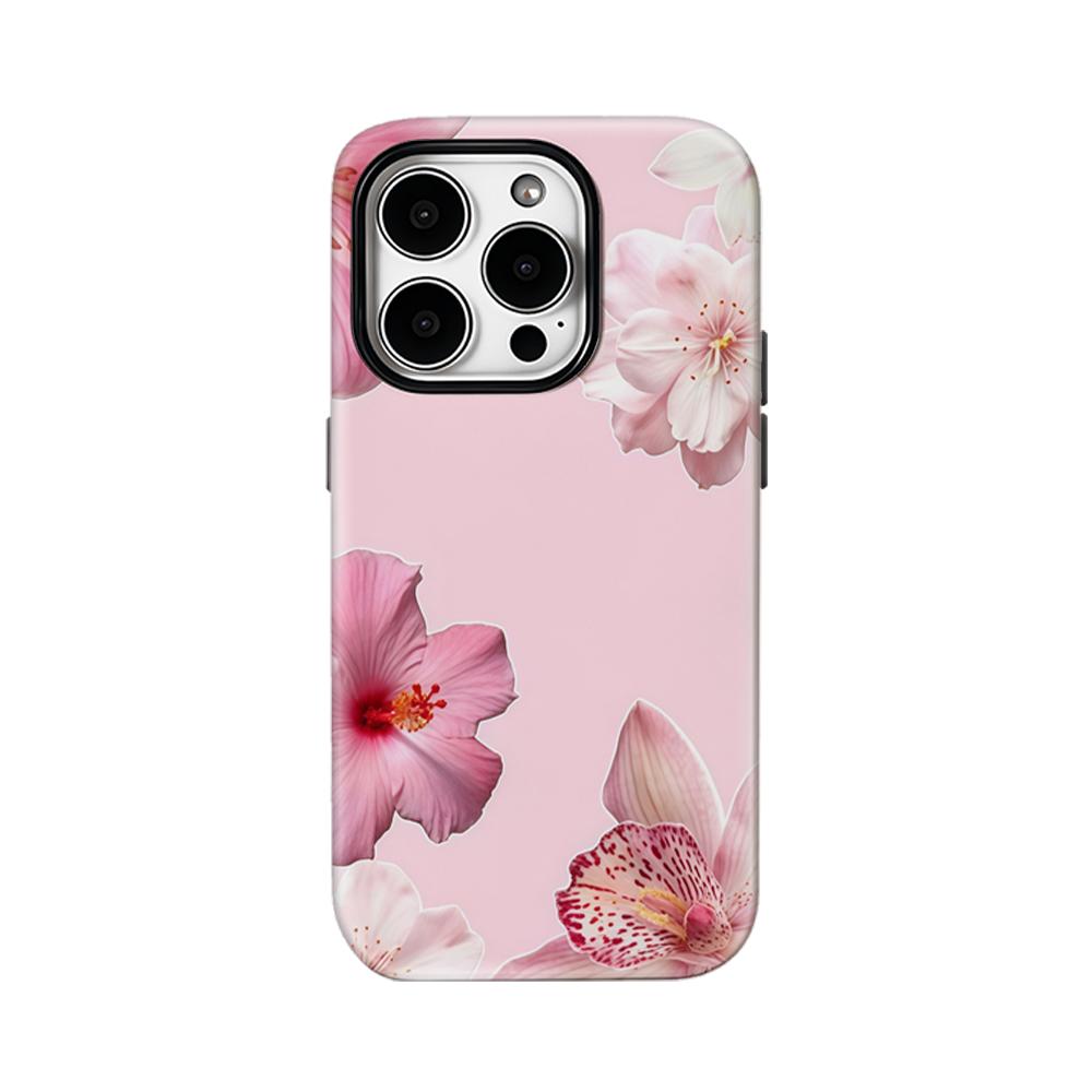 Blush Floral Dream Phone Case for IPhone 16 15 14 13 12 11 X XS XR XSMAX 7 8 Pro Max Plus Double-layer Back Cover