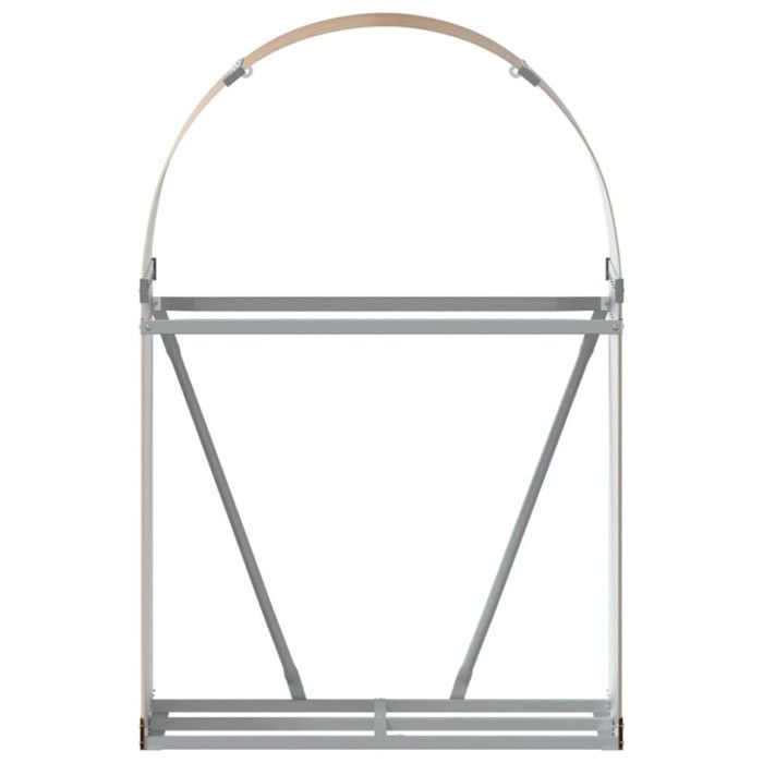 Porte-bûches - Marron clair - Acier galvanisé - 80x45x120 cm - Rangement extérieur - Mixte
