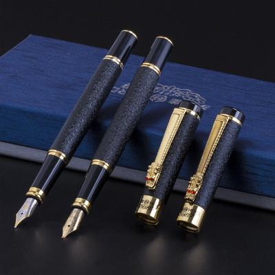 Fountain Pen Frosted Black Golden Dragon Iraurita INK PEN Stationery Office School Supplies