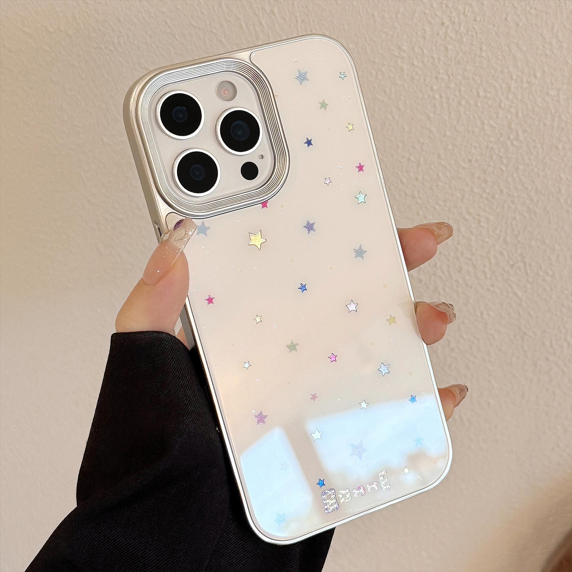 

Gilded Ins Korean Star Apple 15 Mobile Phone Case 16pro Max Suitable for IPhone 13 Anti fall 14 Niche 11 12pro(6.1)