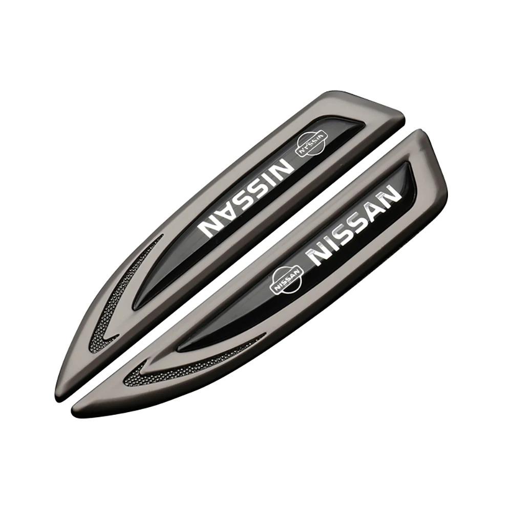 2pc Blade Badge Decor Car Sticker Metal Auto Emblem Trim Decal Accessories For Nissan Nismo Qashqai J11 X-Trail Note Juke Patrol