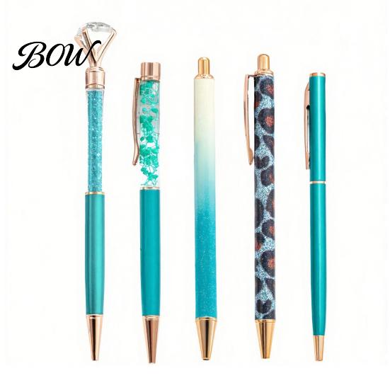 Sturdy Pocket Clip Pen 5PCS Metal Diamond Ballpoint Pens, with Sparkling Rhinestone Decor, Luxury Glitter Writing Smooth Press Mechanism Pen, for Kids