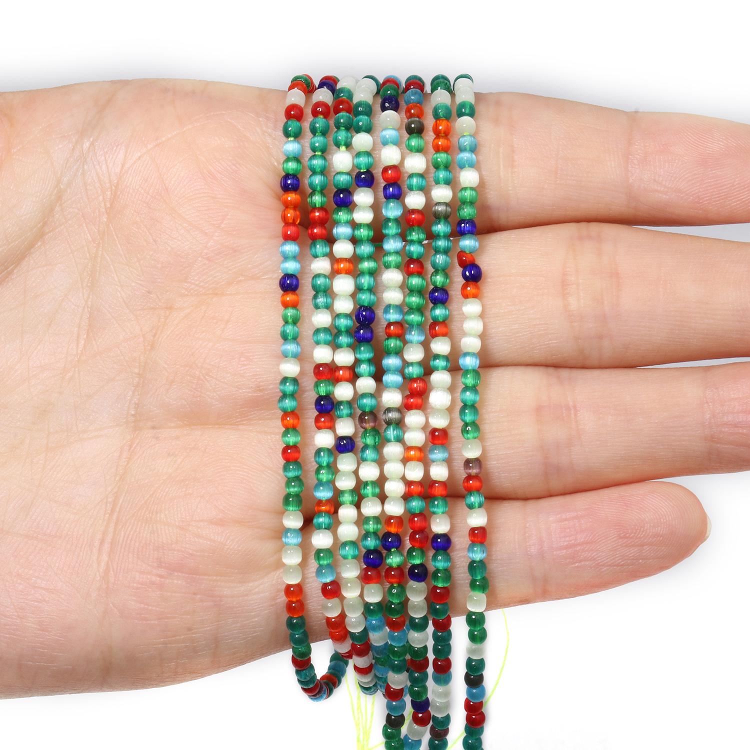 

2 мм разноцветные бусины из кошачьего глаза, маленькие бусины своими руками, разделительные бусины для изготовления ювелирных изделий, браслеты своими руками, бусины на талию, аксессуары mix