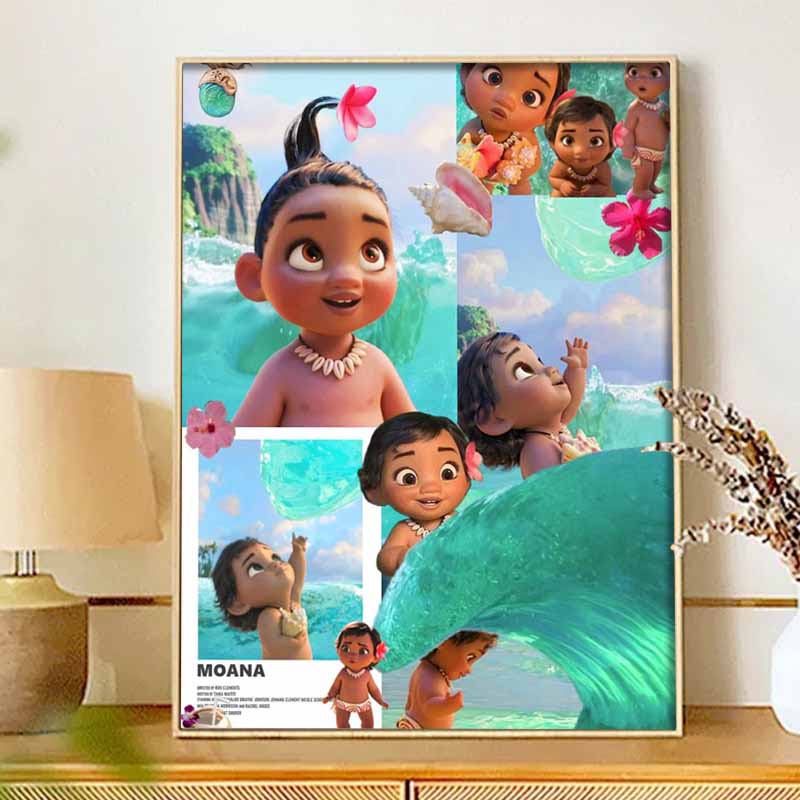 Disney Diamond Painting 5D DIY Moana Diamond Painting Set Suitable for Adults/Beginners Creative Gift Home Decoration