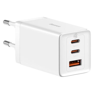 Fast GaN 2x USBC USB Charger 65W USBC Cable White