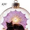 Gift for Halloween Party Glowing Sphere, Lighted Clear Ball Ornament, Cute Witch Hanging Decoration Cat, LED Indoor Mantel Decor Holiday