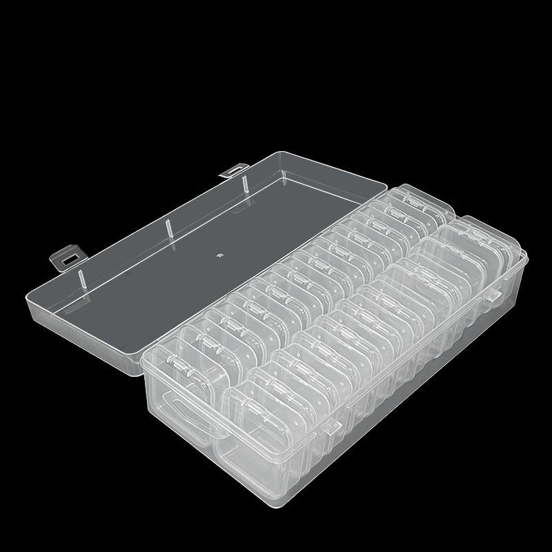 Small Bead Necklace Plastic Storage Box - Mini Necklace Storage Container with Hinged Lid - Rectangular Craft Supplies Box