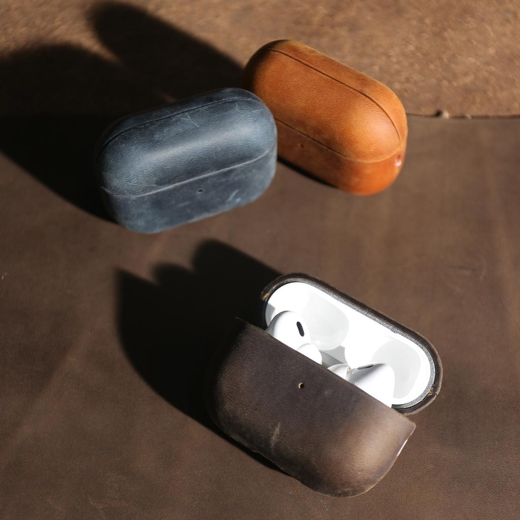 Crazy Horse Genuine Leather Case For Airpods Pro 2 Cases Airpods 4 3 Handmade Wireless Bluetooth Earphone Box Protective shell