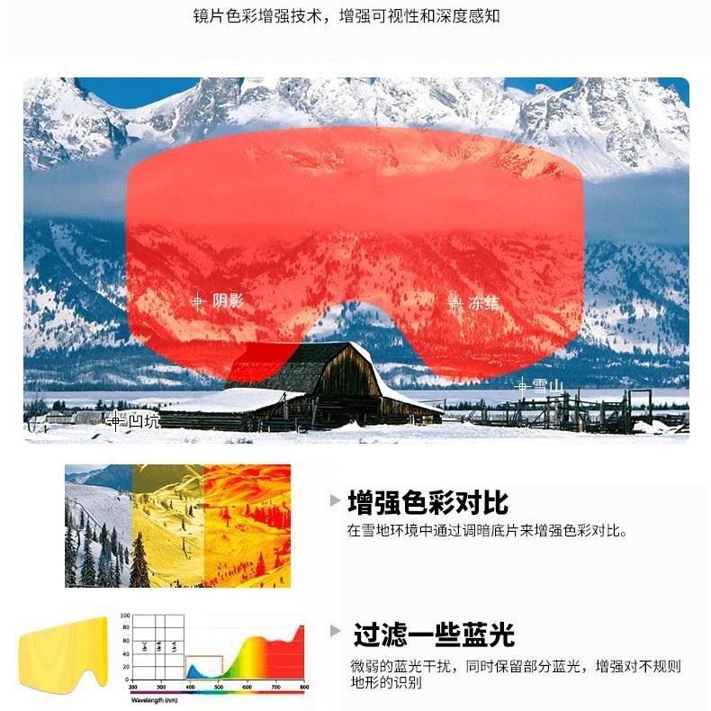 Ski goggles Double-layer anti-fog magnetic ski goggles, wind and sand resistant, suitable for myopia, ski protective eyewear