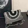 Rhinestones Tassel Clutch Diamonds Beaded Metal Evening Bags Chain Shoulder Messenger Purse Evening Bags for Wedding Bag