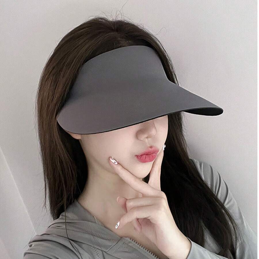 Womens UV Protection Sun Visor Hat With Extra Large Brim Adjustable Breathable Polyester For Outdoor Cycling Beach