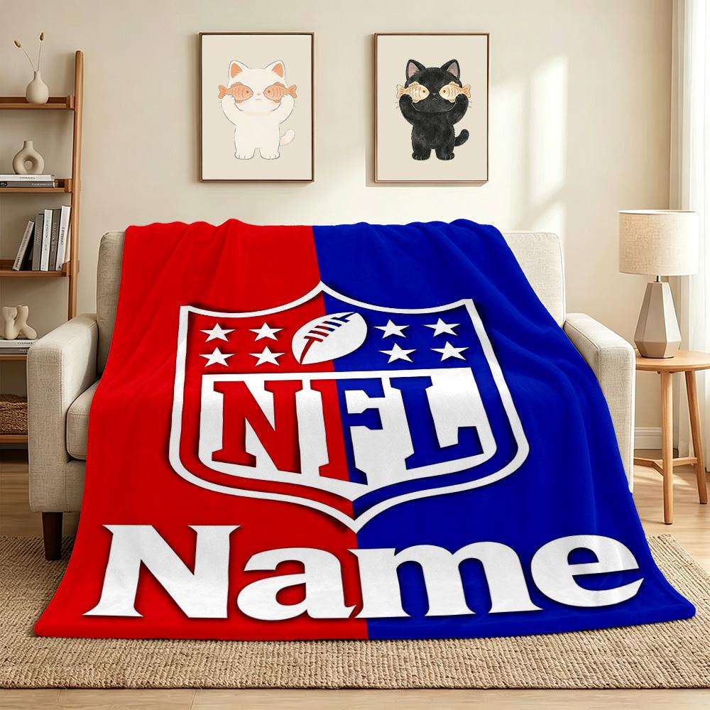 Custom Nfl Name Soft Throw Blanket Flannel Blanket Warm Sofa Bed Camping Home Decor Unique Christmas Gift C103105