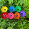 Metal Flower Garden Stake Pollinator Watering Station Mini Bird Bath Drinking Bowl for Bees Butterflies Birds Outdoor Yard