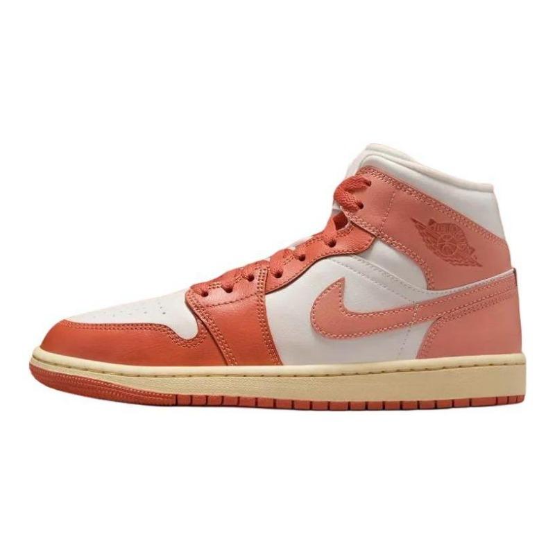 Air Jordan 1 women mid-top retro basketball shoes white/pink BQ6472-180 37.5