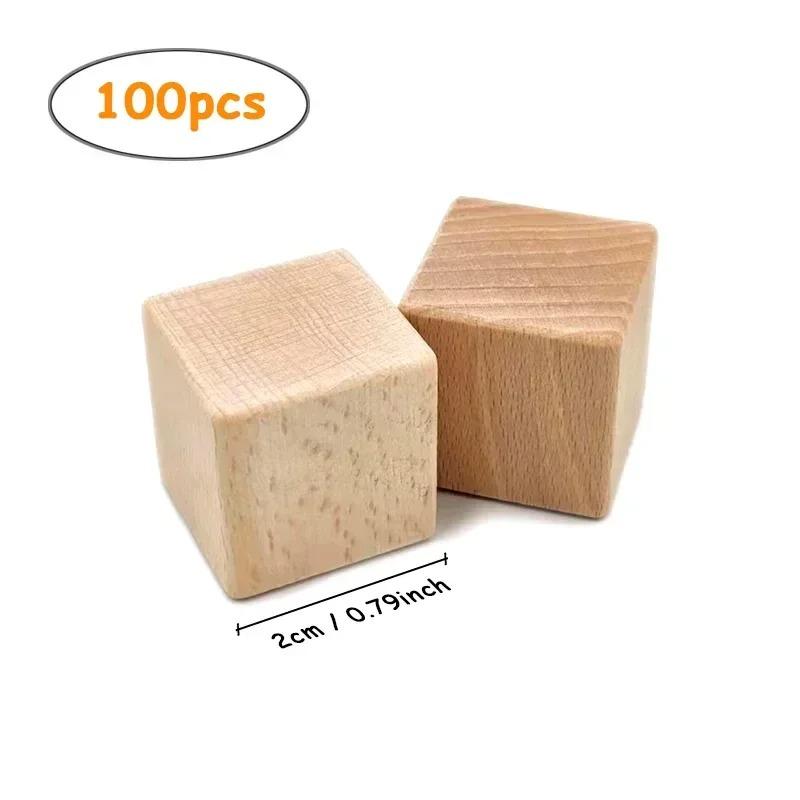 2-5cm Unfinished Blank Wood Cubes, Solid Smooth Wooden Blocks Ideal for DIY Painting Projects Home Decor and Artworks