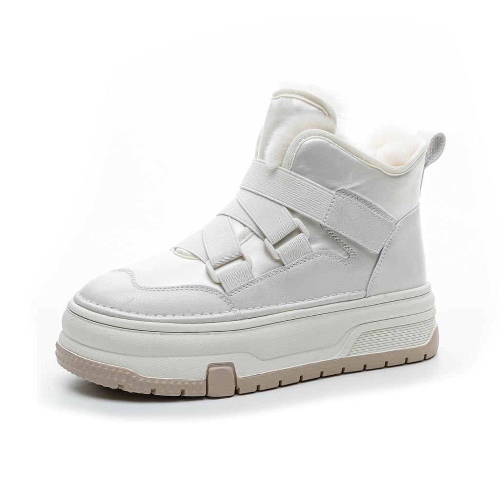 Snow Boots Women's New Winter Velvet Board Shoes Thickened Warm Thick-soled Non-slip Cotton Shoes