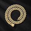 Men's Two-Tone 15mm Cuban Necklace with Flip Clasp and Full Diamond Accents