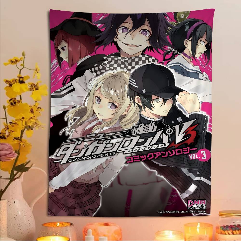Anime Game Danganronpa Chart Tapestry Art Science Fiction Room Home Decor Cheap Hippie Wall Hanging