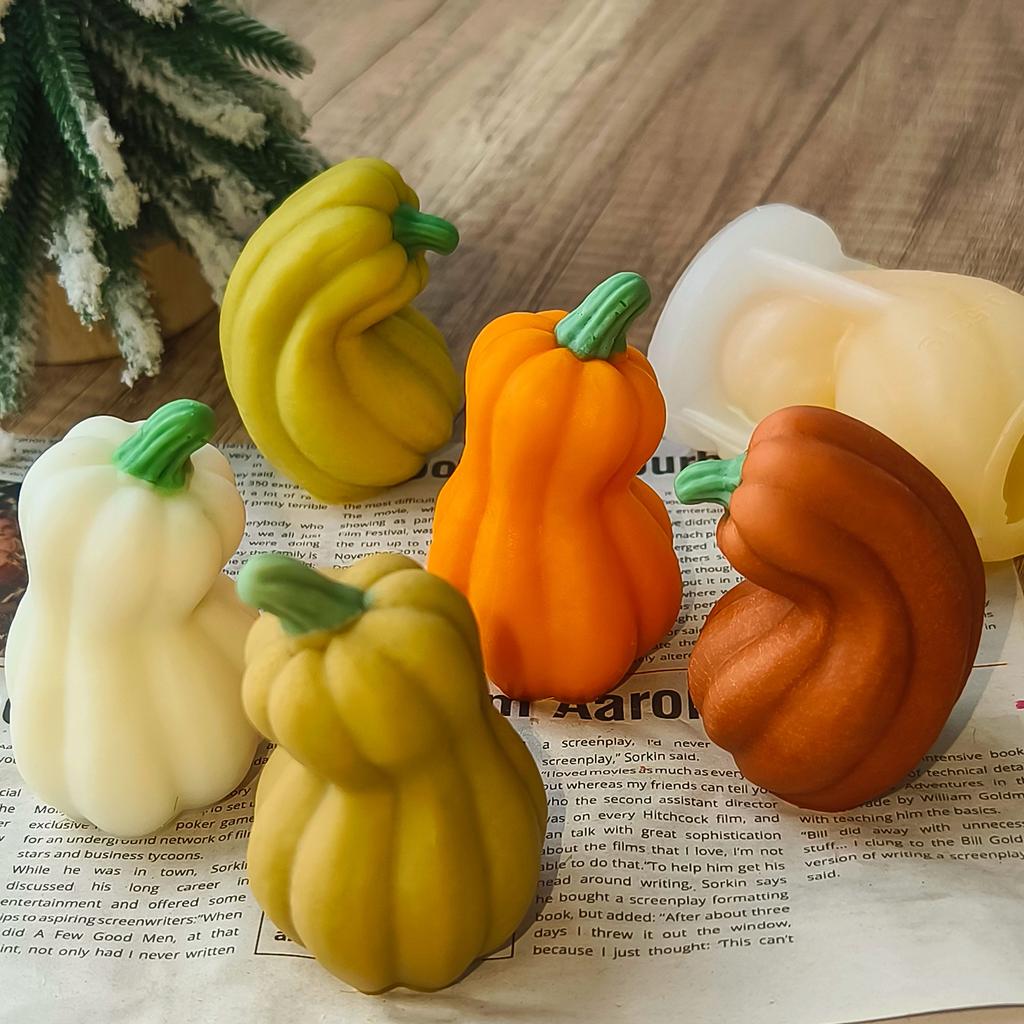 Halloween Pumpkin Silicone Mold DIY Aromatherapy Candles Drip Resin Plaster Ornaments Mould Handmade Soap Candle Making