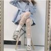 Heart Flower Mesh Stockings Japanese Girl Lolita Ins Tights White Fishnet Pantyhose Female for Women Summer Legging Stocking