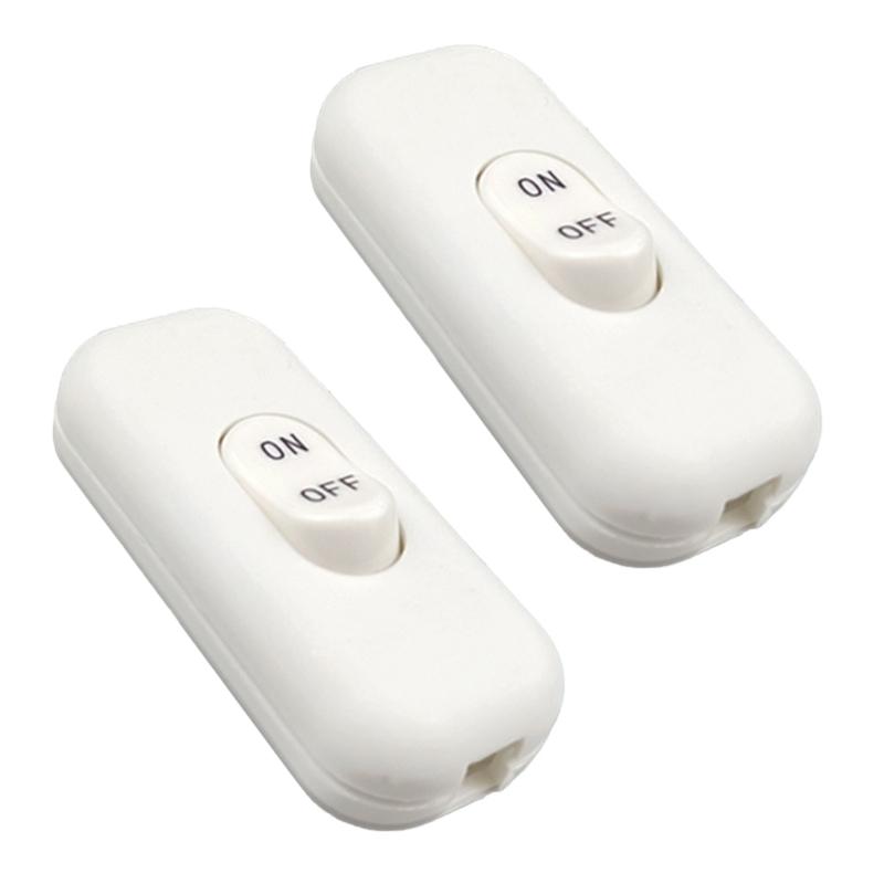 2Pieces Multipurpose Sturdy Lamp Switches 6A 250V Suitable Portable Accessory for All Electric Lighting Products