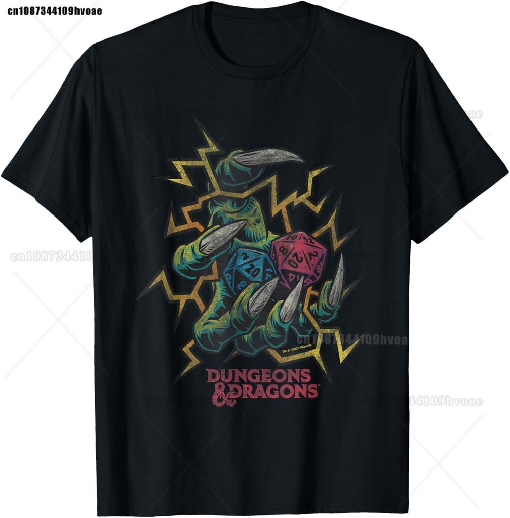 Retro Dungeon Tarot Card Cat Dice D20 TShirt for Concentration Funny Gamer Dice Dragon T Shirts Summer Streetwear Gifts Men