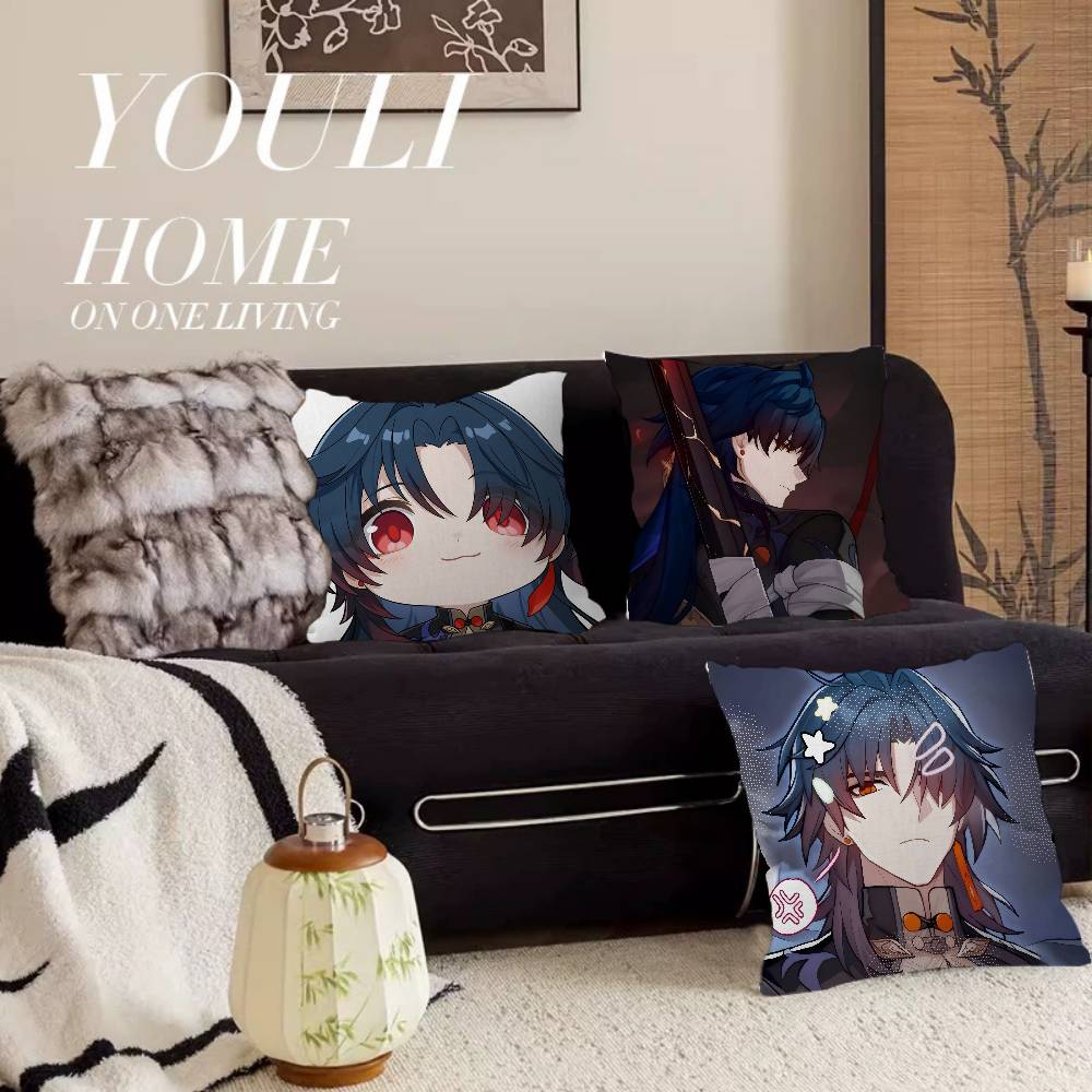 Honkai Star Rail Character Blade Cushion Cover Polyester Sofa Cushions Decorative Throw Pillows Home Decoration Pillowcover