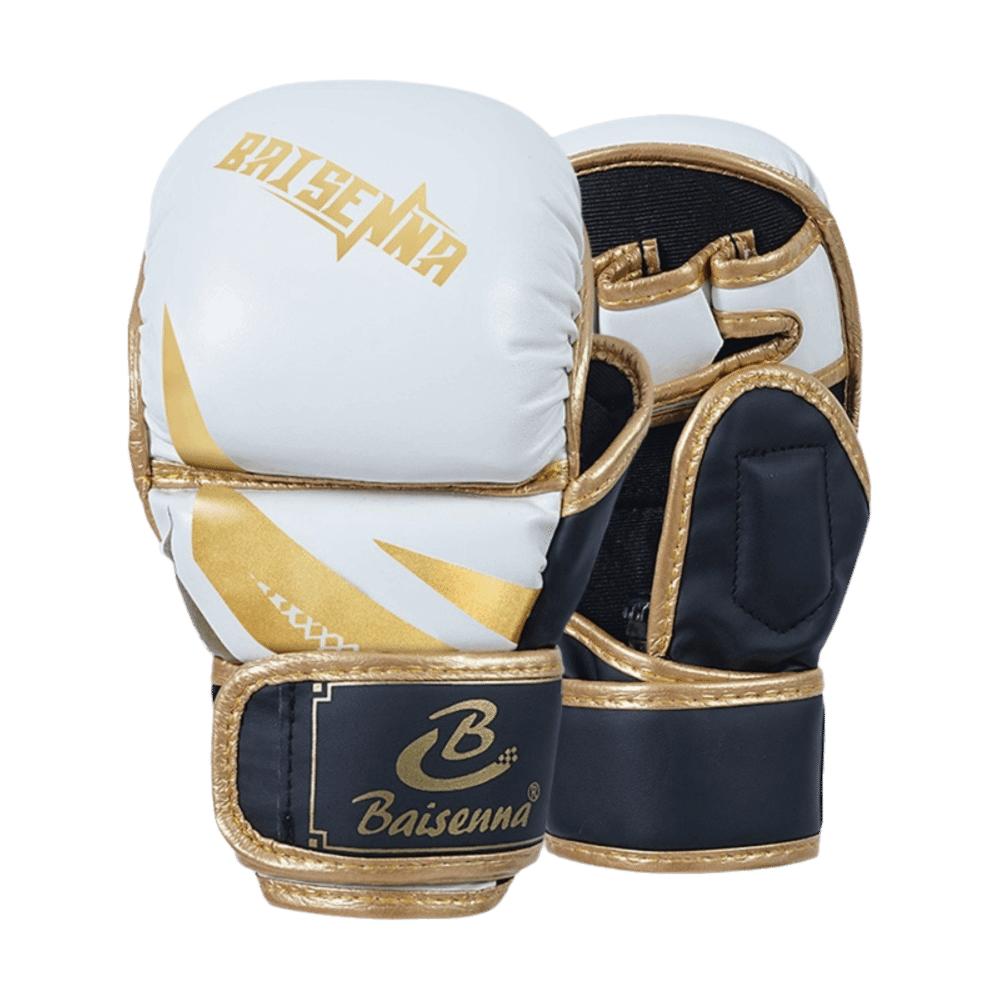 

PU Leather Boxing Gloves for Adults Open Palmg Grappling Mitts Fitness Training біле золото кольору