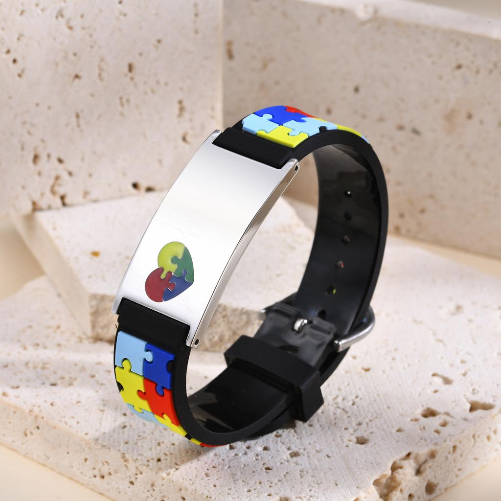 Gratis graveren Autisme Armbanden Voor Kinderen Meisjes Jongens, personaliseer Medische Armband, anti-verlies Niet-verbale Kinderen Noodgeval Sieraden
