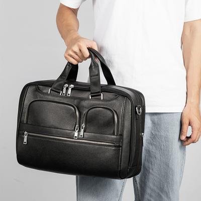 Herrenhandtasche für Geschäftsreisen, große Kapazität, Herrentasche aus echtem Leder, multifunktionaler Cross-Span-Rucksack