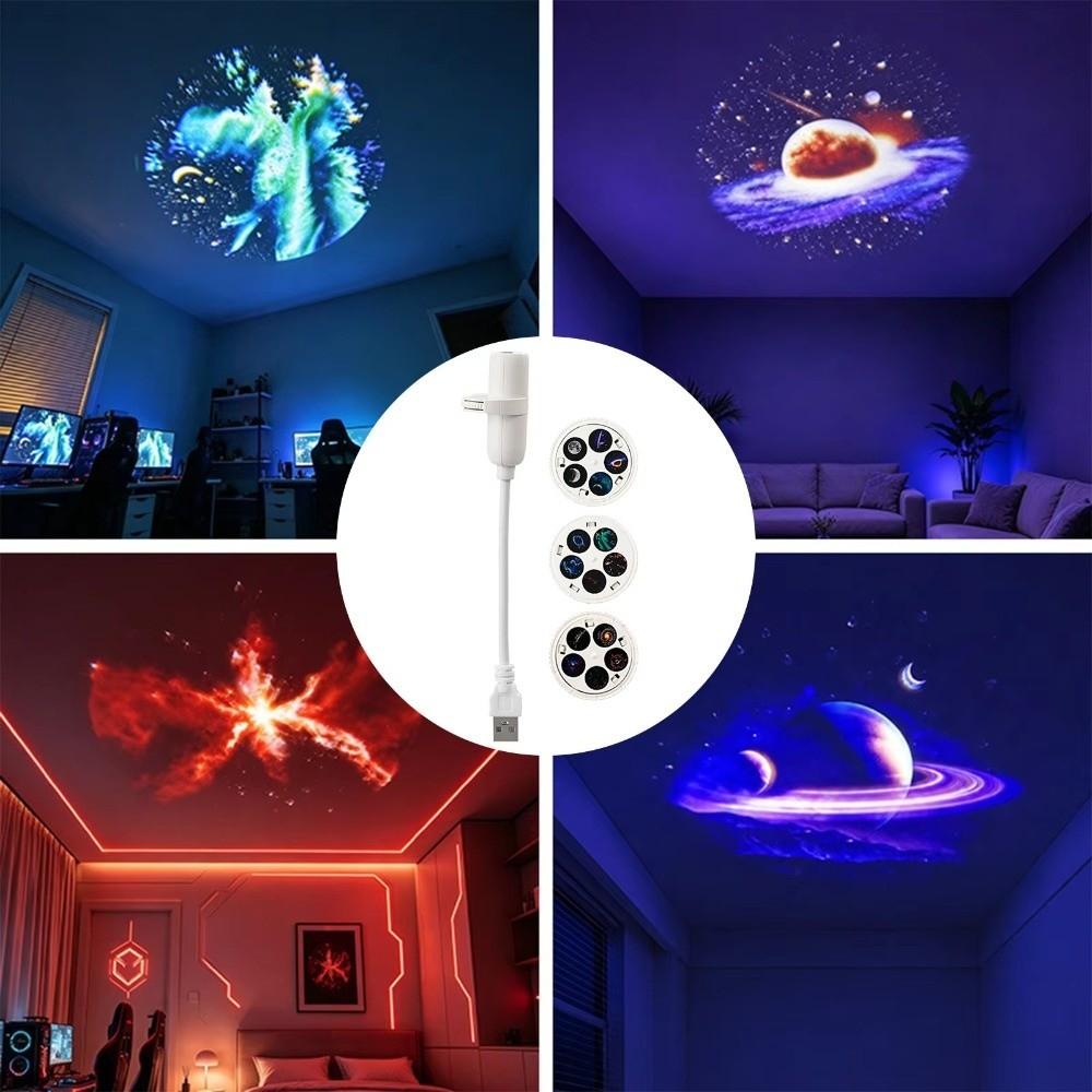 Flexible Neck Galaxy LED Projector 360 Degree Rotating Atmosphere Lamp Novelty Night Light Dorm