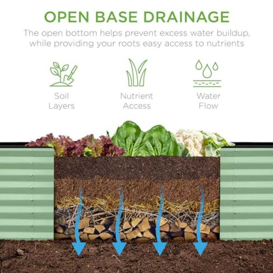 8x2x2ft Outdoor Metal Raised Garden Bed Rectangular Deep Root Planter Box for Vegetables Flowers Herbs and Succulents w 239 Gal