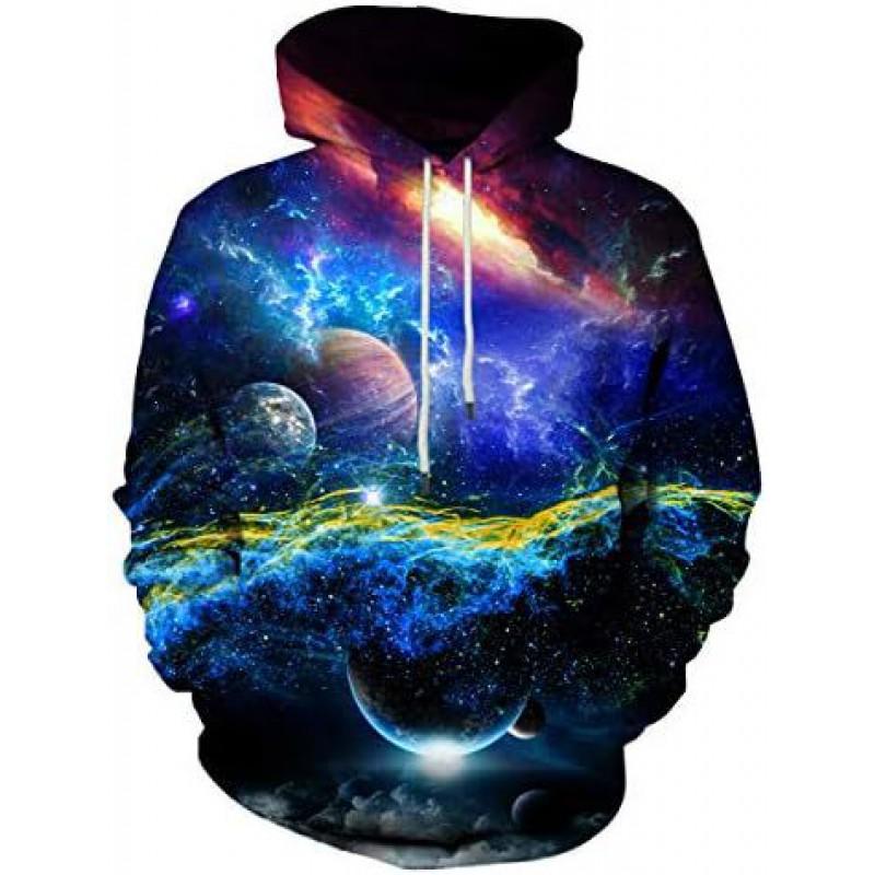 Unisex 3D Graphic Hoodie Oversized Streetwear Sweatshirt Air Layer Fabric Casual Pullover