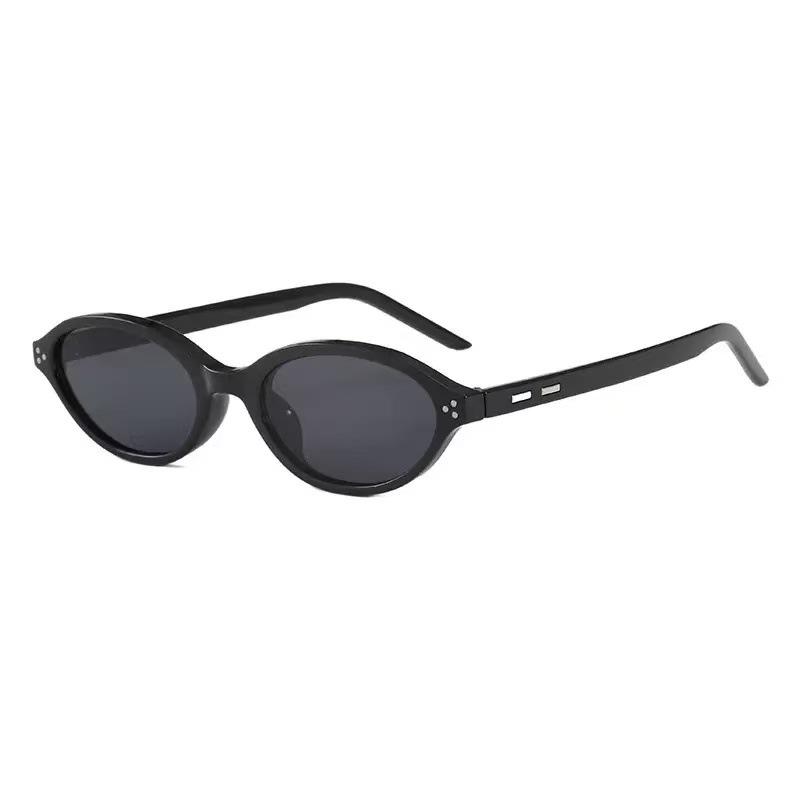 New gm oval frame sunglasses for women's high-end sense, square and round face, small face, anti-ultraviolet sunglasses for women