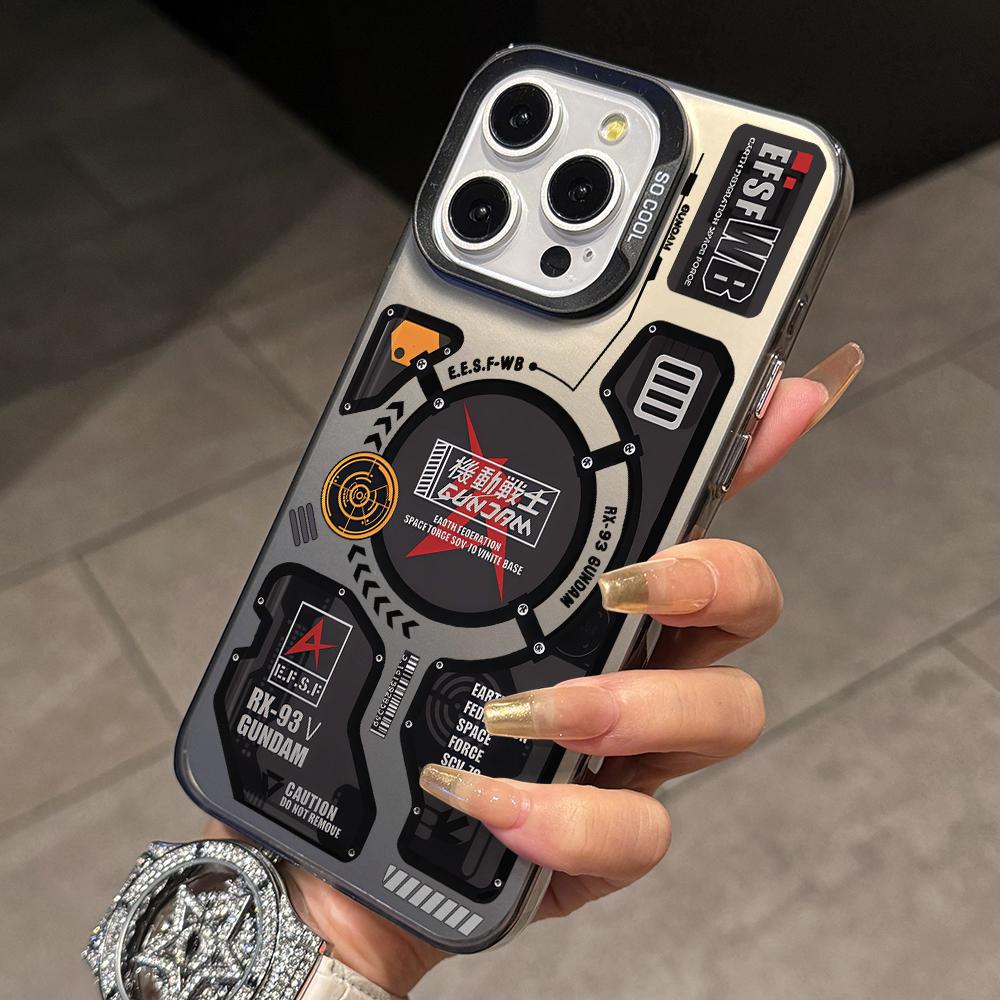 

Cool Mecha Pattern Phone Case for Samsung Galaxy A56 A55 A54 A53 A52 A26 A17 A16 A12 A07 A06 4G 5G Silver Hard Cover Galaxy A52 5G