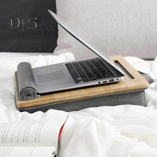 Scrivania Compatta per Laptop Supporto per Laptop con Poggiapolsi Maniglia Slot per Tablet Scrivania Multifunzionale da Ginocchio per Adulti Adolescenti Studenti