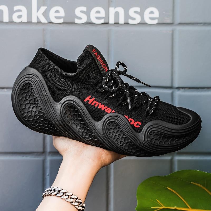

2025 breathable fly-woven socks shoes men s platform sports shoes casual men s shoes spring and summer personalized trendy shoes teenagers 39