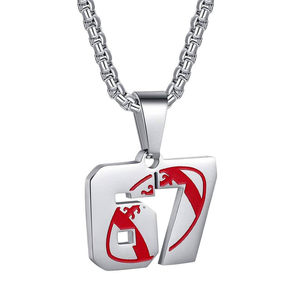 Unisex Stainless Steel Basketball, Rugby, And Baseball Player Number Pendant, Chunky Chain, Sports Humorous Decorative Necklace