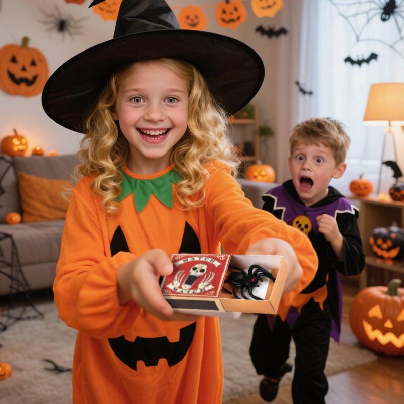 2-10Pcs Trick Spider Funny Scare Box Halloween April Fools' Day Props Prank Toys Adults Kids Halloween Party Gift Decorations