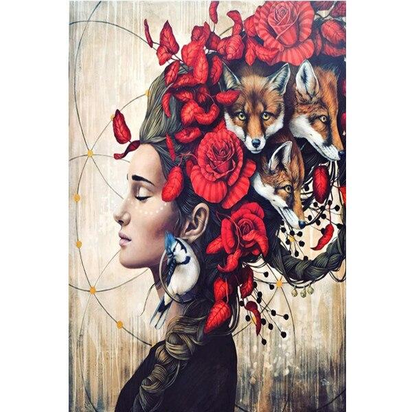 5D DIY Characters Animal Portraits Home Decoration Diamond Embroidery Diamond Painting Cross Stitch Mosaic Kit Hanging Picture