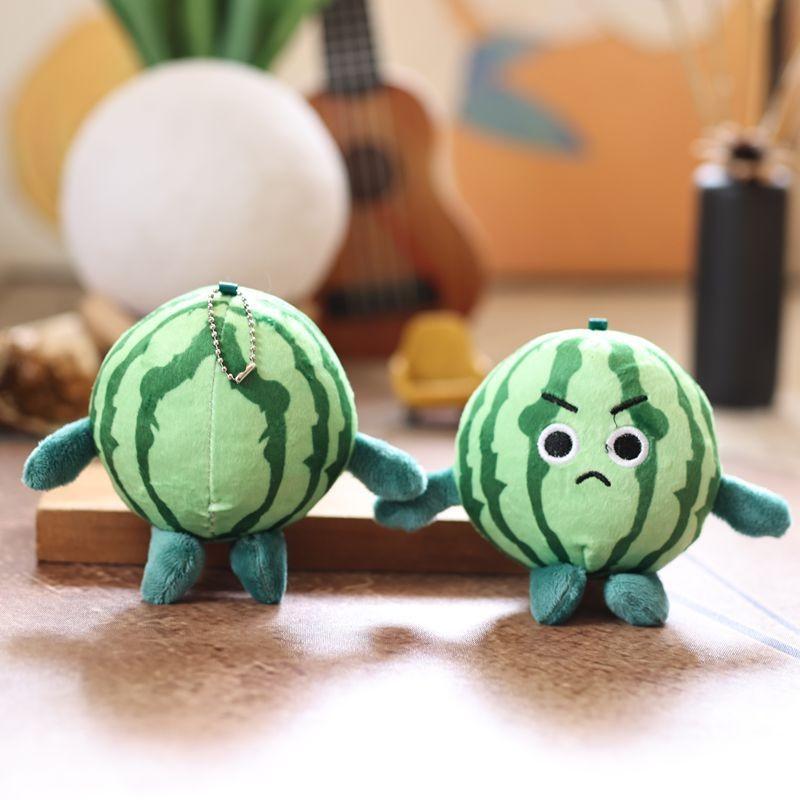 Cute Watermelon Plush Keychain With Soft Short Hair For Bag Decor And Gifts